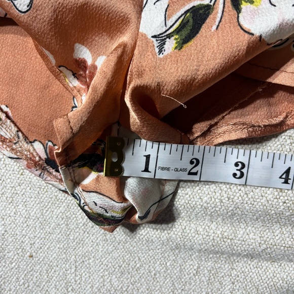 Hello Molly Smocked  Strapless Satin Floral Romper Playsuit - Picture 5 of 8